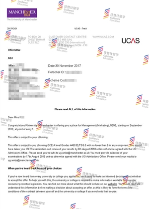 University of Manchester-  Bachelor of Management