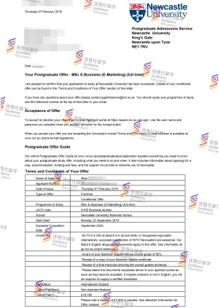 University of Newcastle- Msc E-Business