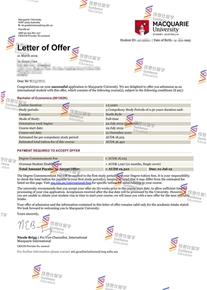 Macquarie University- Bachelor of Economics