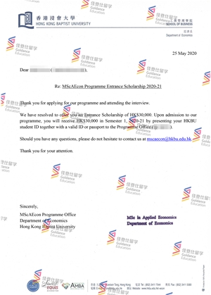 香港浸会大学-应用经济学硕士
