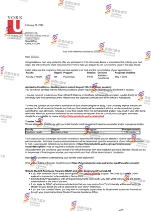 加拿大约克大学 心理学 本科